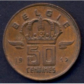 BELGIUM 50 Centimes 1957...