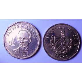 CUBA 1 Peso 1992 Jose Marti