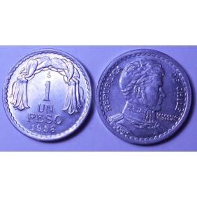 CHILE 1 Peso 1958 rare