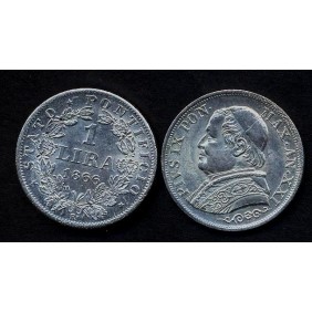 PIO IX 1 Lira 1866 BUSTO...