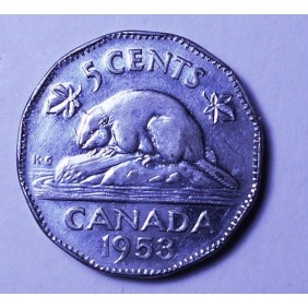 CANADA 5 Cents 1953