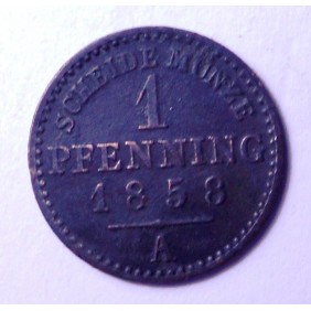 PRUSSIA 1 Pfennig 1858 A