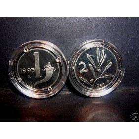 1 Lira + 2 Lire 1993 Proof...