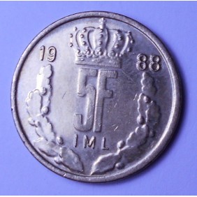 LUXEMBOURG 5 Francs 1988