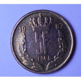 LUXEMBOURG 5 Francs 1987