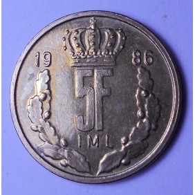 LUXEMBOURG 5 Francs 1986