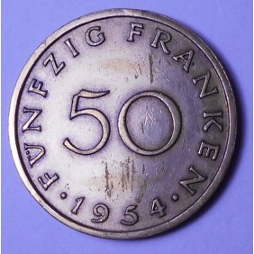 SAARLAND 50 Franken 1954