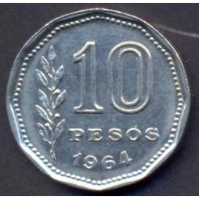 ARGENTINA 10 Pesos 1964