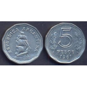 ARGENTINA 5 Pesos 1961