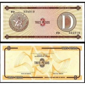 CUBA 3 Pesos 1985 Series D