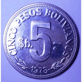 BOLIVIA 5 Pesos Boliviano 1978