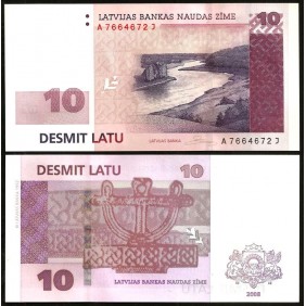 LATVIA 10 Latu 2008