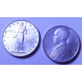 VATICANO 10 Lire 1958