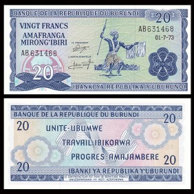 BURUNDI 20 Francs 1973