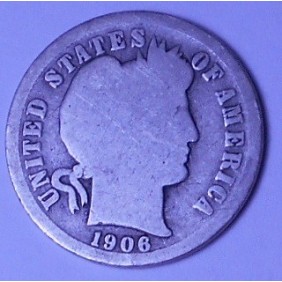 USA Barber Dime 1906 O AG