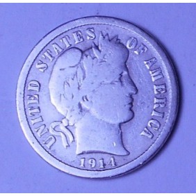 USA Barber Dime 1914 AG