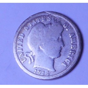 USA Barber Dime 1914d