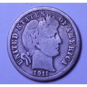 USA Barber Dime 1911 D AG