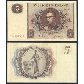 SWEDEN 5 Kronor 1956