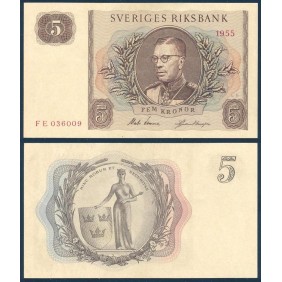 SWEDEN 5 Kronor 1955