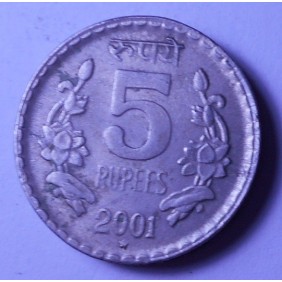 INDIA 5 Rupees 2001 H