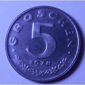 AUSTRIA 5 Groschen 1978 PROOF
