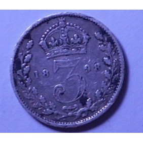 GREAT BRITAIN 3 Pence 1898...
