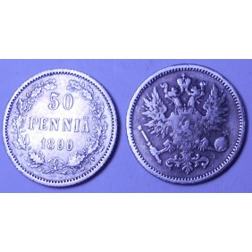 FINLAND 50 Pennia 1890 AG