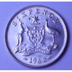 AUSTRALIA 6 Pence 1962 AG