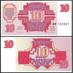 LATVIA 10 Rublu 1992