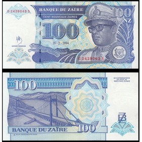 ZAIRE 100 Nouveaux Zaires 1994