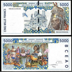 IVORY COAST (W.A.S.) 5000...