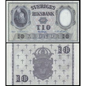 SWEDEN 10 Kronor 1957
