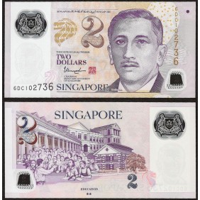 SINGAPORE 2 Dollars 2017...
