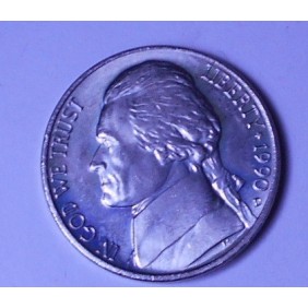 USA 5 Cents 1990 D Jefferson