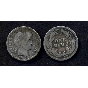 USA Barber Dime 1906