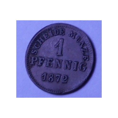 HESSE DARMSTADT 1 Pfennig 1872
