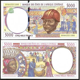 GABON (C.A.S.) 5000 Francs...