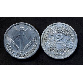 FRANCE 2 Francs 1944 Bazor