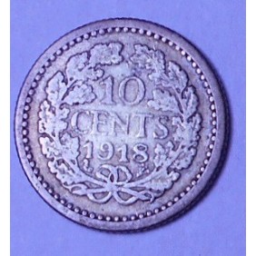 NETHERLANDS 10 Cents 1918 AG