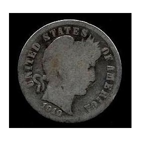 USA Barber Dime 1910