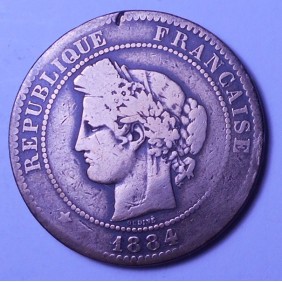 FRANCE 10 Centimes 1884 A