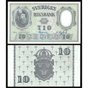 SWEDEN 10 Kronor 1954