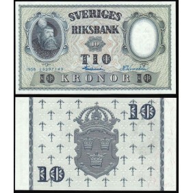 SWEDEN 10 Kronor 1956