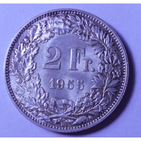 SWITZERLAND 2 Francs 1955