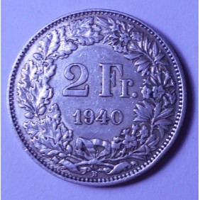 SWITZERLAND 2 Francs 1940 AG