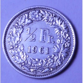SWITZERLAND 1/2 Franc 1961 AG