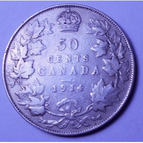 CANADA 50 Cents 1914 AG...