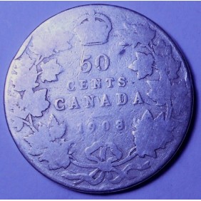 CANADA 50 Cents 1908 AG...
