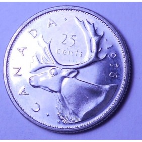CANADA 25 Cents 1976